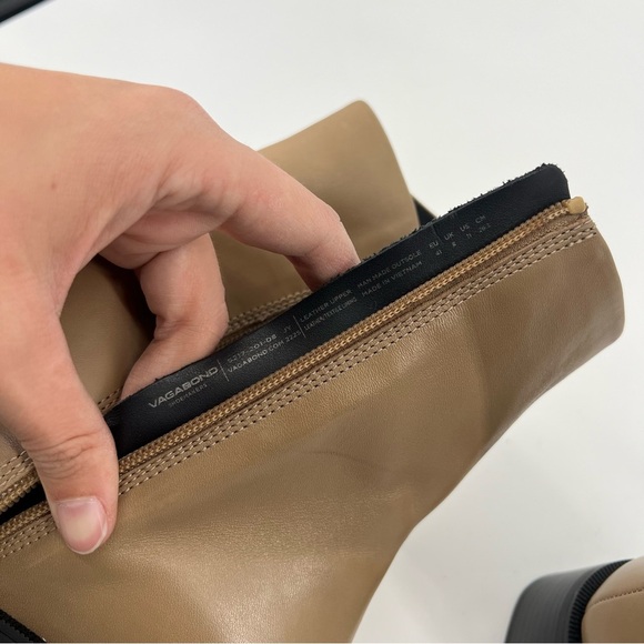 Vagabond Blanca Cream Leather Square Toe Block Heel Designer Ankle Booties 41 - Picture 11 of 11